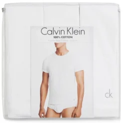 CALVIN KLEIN Men's Classic Crew Short-Sleeve Undershirts, 3 Pack -Celeron Fit Sales 1327422 101 alt2