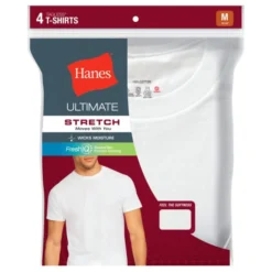 HANES Men's Ultimate Stretch Crewneck Tees, 4-Pack