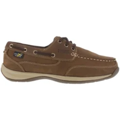 ROCKPORT WORKS Men's Sailing Club Steel Toe Boat Shoes, Brown, Wide