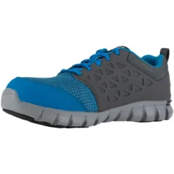REEBOK WORK Men's Sublite Cushion Work Alloy Toe Work Shoes, Blue/ Grey -Celeron Fit Sales 2033620 408 alt3
