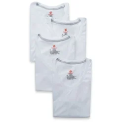 HANES Men's ComfortBlend V-Neck Undershirts, 4-Pack