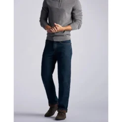 LEE Men's Relaxed Fit Flannel & Fleece Lined Straight Leg Jeans -Celeron Fit Sales 2076357 402 alt2