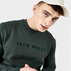 JACK WILLS Men's Rainford Flocked Graphic Crew Neck Sweatshirt 8 JACK WILLS Men's Rainford Flocked Graphic Crew Neck Sweatshirt -Celeron Fit Sales 2081087 308 alt2