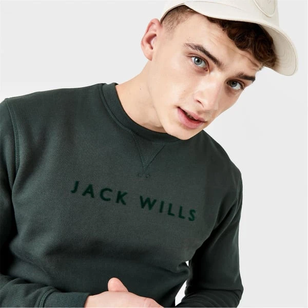 JACK WILLS Men's Rainford Flocked Graphic Crew Neck Sweatshirt 5 JACK WILLS Men's Rainford Flocked Graphic Crew Neck Sweatshirt - Image 3