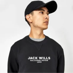 JACK WILLS Men's Strensham Crew Neck Sweatshirt -Celeron Fit Sales 2081092 001 alt2