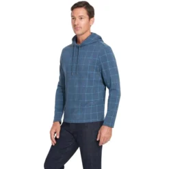VAN HEUSEN Men's Windowpane Hoodie -Celeron Fit Sales 2081634 402 alt2