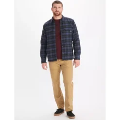 MARMOT Men's Ridgefield Heavyweight Sherpa-Lined Flannel Jacket -Celeron Fit Sales 2083613 003 alt5