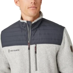 FREE COUNTRY Men's Frore Sweater Knit Fleece Jacket -Celeron Fit Sales 2084073 004 alt3