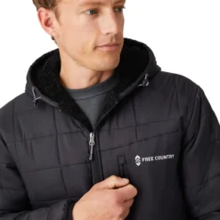 FREE COUNTRY Men's FreeCycle Bedrock Sherpa Lined Puffer Jacket -Celeron Fit Sales 2084077 001 alt3