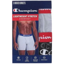 CHAMPION Men's Lightweight Stretch Boxer Brief, 3 Pack 9 CHAMPION Men's Lightweight Stretch Boxer Brief, 3 Pack -Celeron Fit Sales 2084150 001 alt3