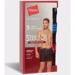 HANES Men's Ultimate Stretch Boxer Briefs, 5-Pack -Celeron Fit Sales 2084158 001 alt4