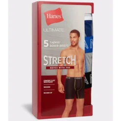 HANES Ultimate Men's Stretch Boxer Brief, 5-Pack Extended Size -Celeron Fit Sales 2084161 901 alt6