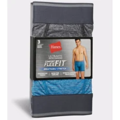 HANES Men's Ultimate Comfort Flex Fit Breathable Stretch Boxer Briefs, 3-Pack -Celeron Fit Sales 2084162 901 alt5