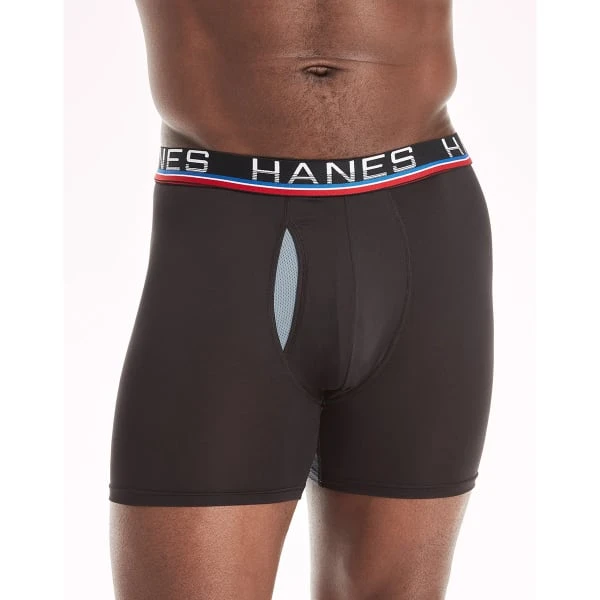 HANES SPORT Men's Total Support Pouch Boxer Briefs, 4-Pack Extended Size 4 HANES SPORT Men's Total Support Pouch Boxer Briefs, 4-Pack Extended Size - Image 2