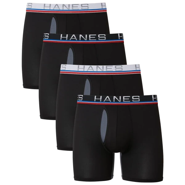 HANES SPORT Men's Total Support Pouch Boxer Briefs, 4-Pack Extended Size 3 HANES SPORT Men's Total Support Pouch Boxer Briefs, 4-Pack Extended Size