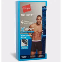 HANES SPORT Men's Total Support Pouch X-Temp Boxer Briefs, 4-Pack Extended Size -Celeron Fit Sales 2084167 901 alt8