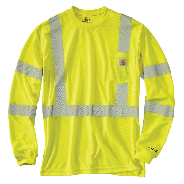 CARHARTT Men's 100496 High-Vis Force Relaxed Fit Lightweight Long-Sleeve Class 3 Pocket Tee, Extended Sizes 3 CARHARTT Men's 100496 High-Vis Force Relaxed Fit Lightweight Long-Sleeve Class 3 Pocket Tee, Extended Sizes