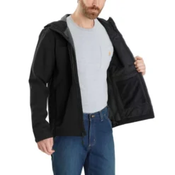 CARHARTT Men's 103829 Rain Defender Relaxed Fit Midweight Softshell Hooded Jacket, Extended Sizes -Celeron Fit Sales 2089839 074 alt3