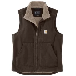 Celeron Fit Sales 30 CARHARTT Men's 104277 Loose Fit Washed Duck Sherpa-Lined Mock-Neck Vest, Extended Sizes