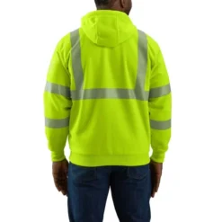 CARHARTT Men's 104988 High-Visibility Rain Defender Loose Fit Midweight Thermal-Lined Full-Zip Class 3 Sweatshirt, Extended Sizes -Celeron Fit Sales 2089907 335 alt2